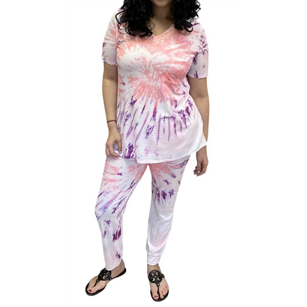 NEW BLUMIN starburst tie dye jogger set in magenta